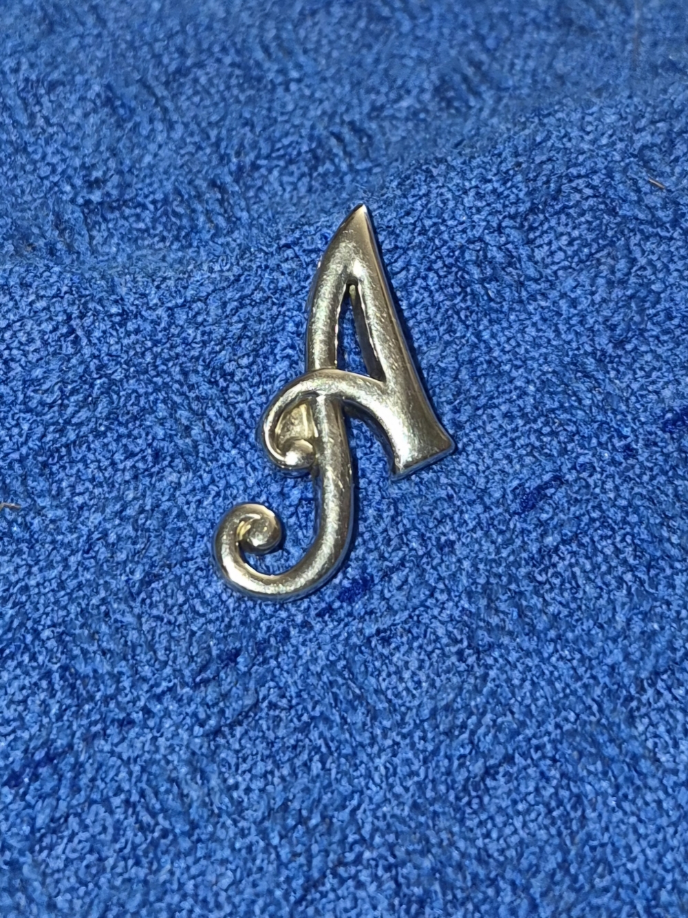 925 Sterling Silver Script Letter A Initial Pendant Charm Signed 2.8g 1"